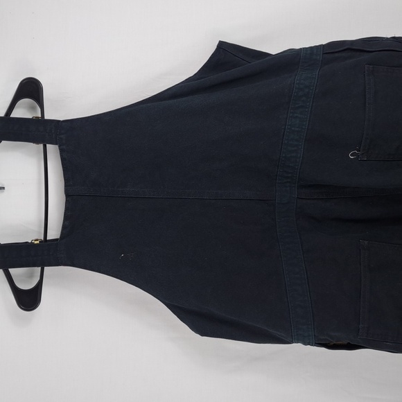 Carhartt canvas Duck bib red quilt double knee 1/2 zip 42/30 black overalls - Picture 5 of 8